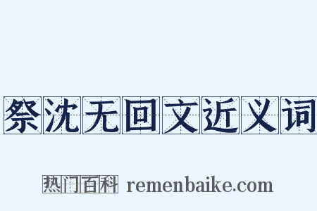 祭沈无回文近义词是什么意思的图片